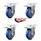 Service Caster 5 Inch Blue Polyurethane Swivel Top Plate Caster Set with Total Lock Brake SCC SCC-TTL20S514-PPUB-BLUE-4 - alternate 2